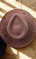 Laser Engraved Floral Fedora Hat – Wildflower Bloom Design