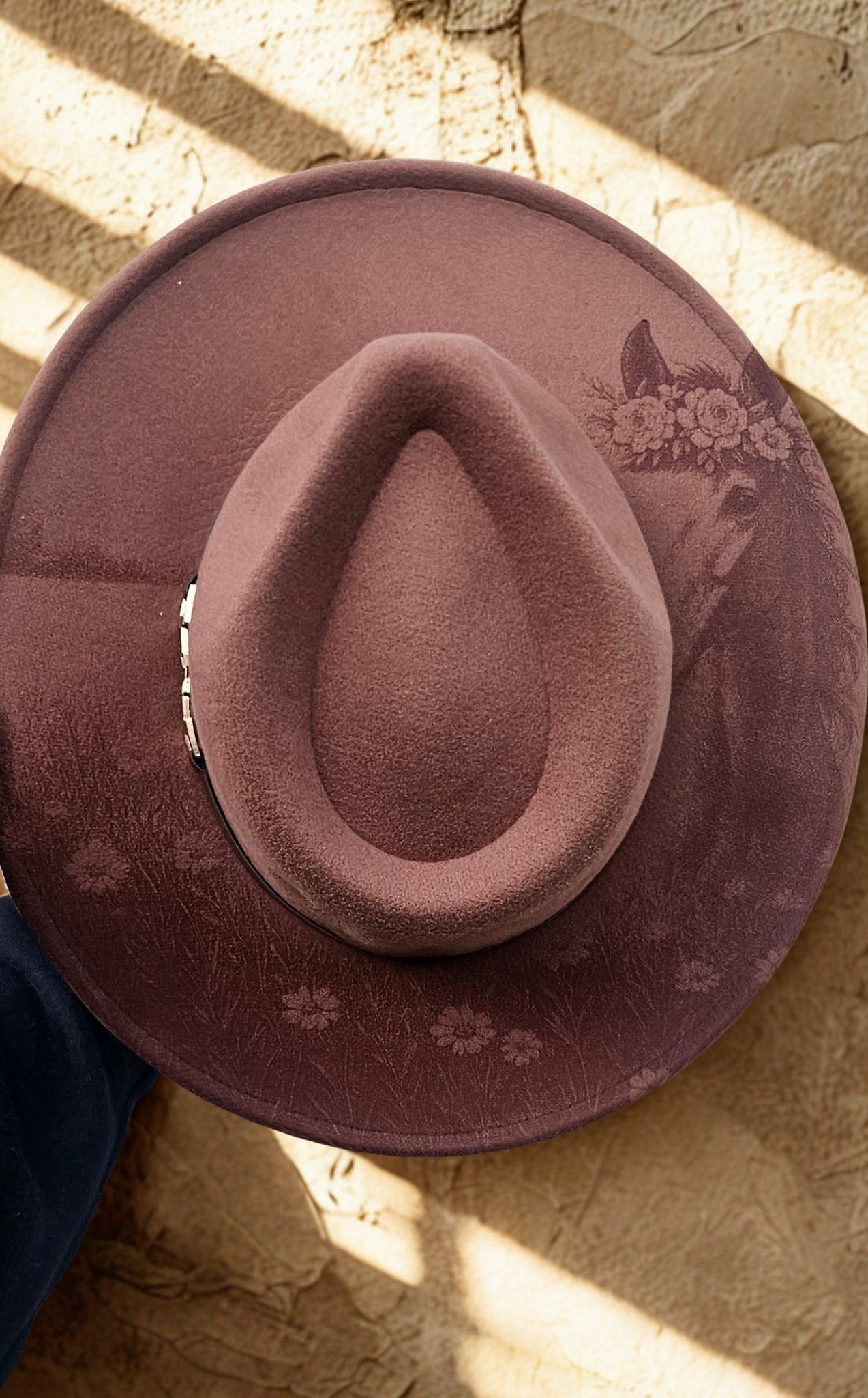 Laser Engraved Horse Fedora Hat – Floral Foal Design