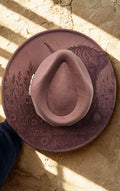 Laser Engraved Highland Cow Fedora Hat – Floral Meadow Design