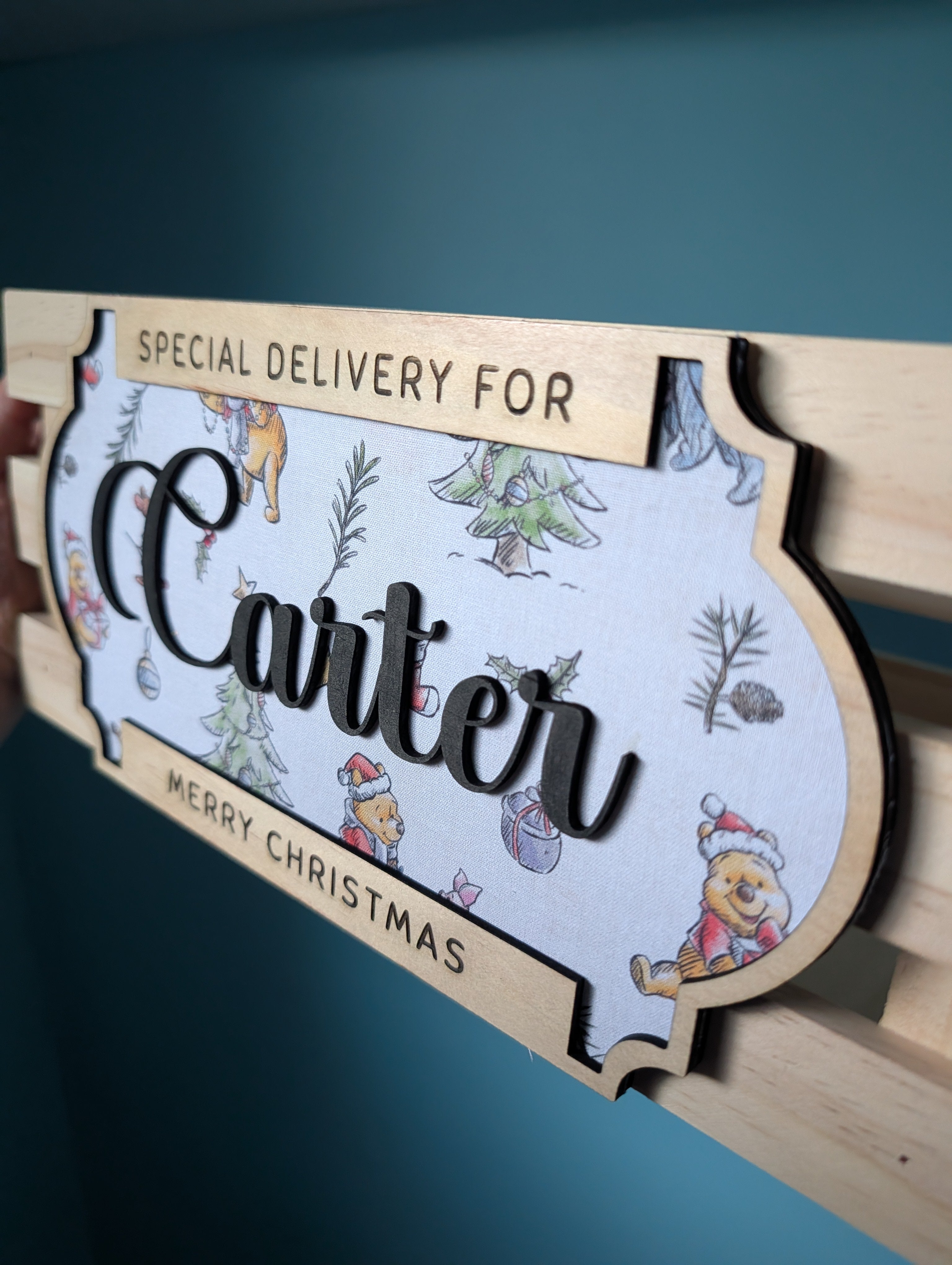 Personalised Christmas Delivery Crate – Custom Name Wooden Gift Box