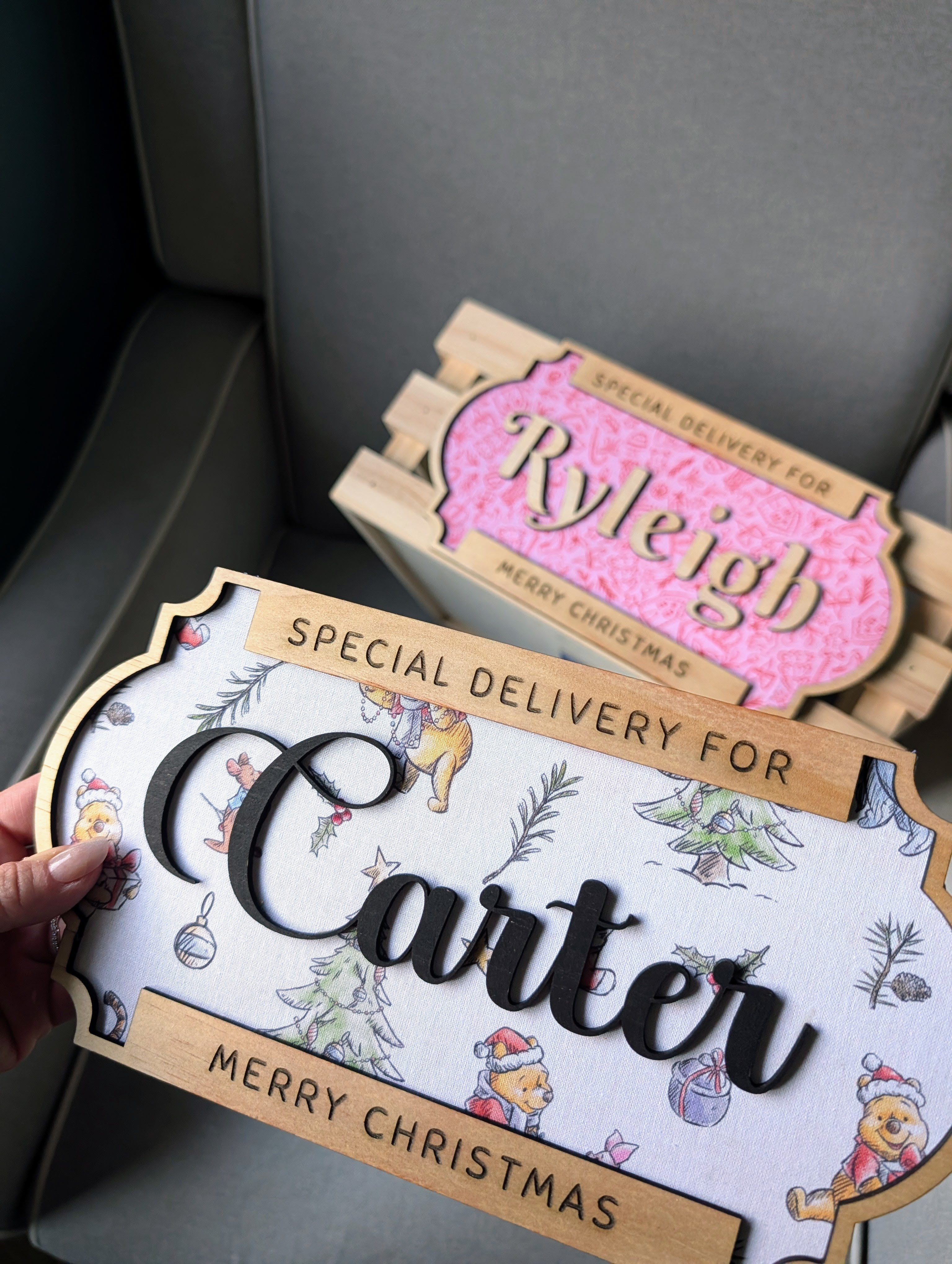 Personalised Christmas Delivery Crate – Custom Name Wooden Gift Box