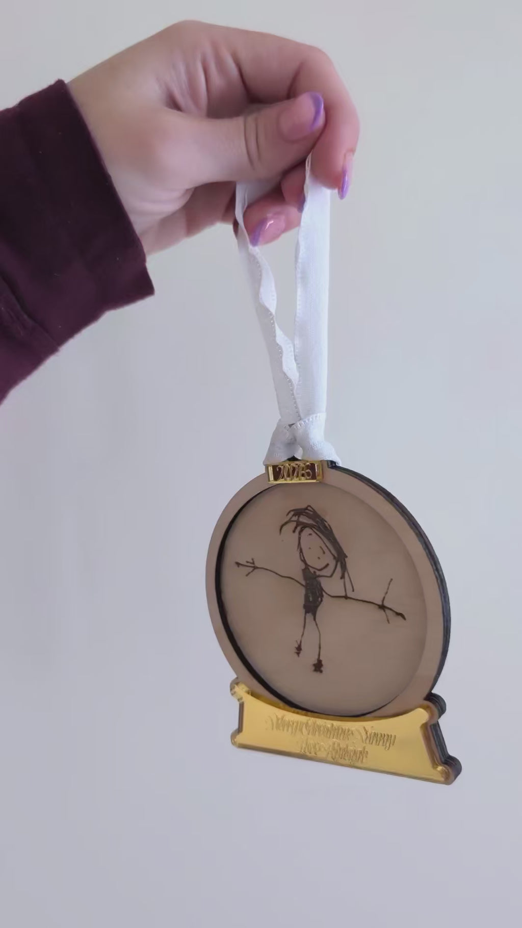 Kids' Drawing Snow Globe Ornament