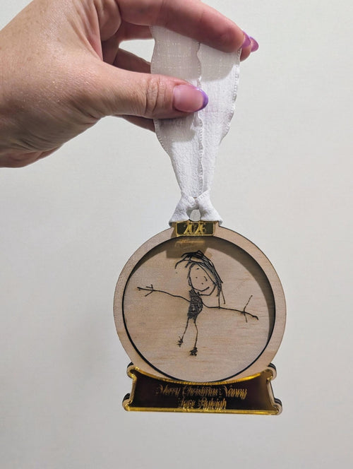Kids' Drawing Snow Globe Ornament
