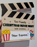 Personalised Christmas Movie Night Clapper Board Sign