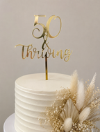 50 & Thriving gold mirror acrylic cake topper